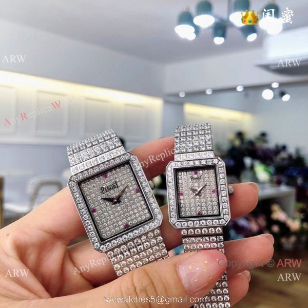 Swiss Replica Piaget Polo Diamond Watches All Gold Sapphire Glass 2