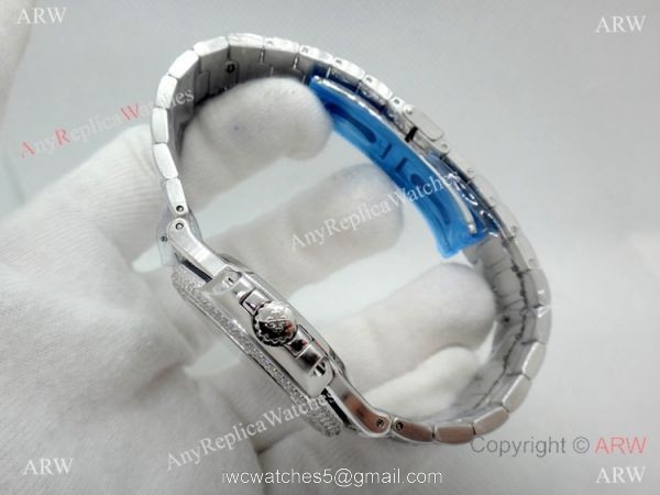 Swiss Grade Copy Patek Philippe Nautilus Jumbo Cal 324 Watch Stainless Steel Iced Out 2
