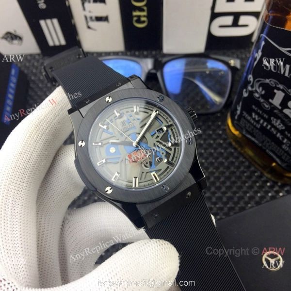 Hublot Classic Fusion Skeleton Copy Watches All Black 2
