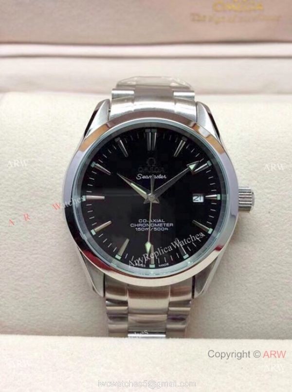 Copy Omega Seamaster Gauss Stainless Steel Black Dial Watch 39mm 2