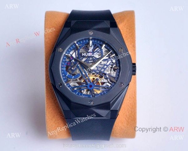 Copy Hublot Classic Fusion Skeleton All Black Watches Automatic 2