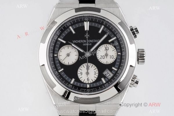 Super Clone Vacheron Constantin Overseas Chronograph Black Dial Watch 2