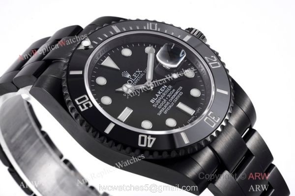 IPK Best 1:1 Rolex Blaken Submariner Watch DLC Carbon 2