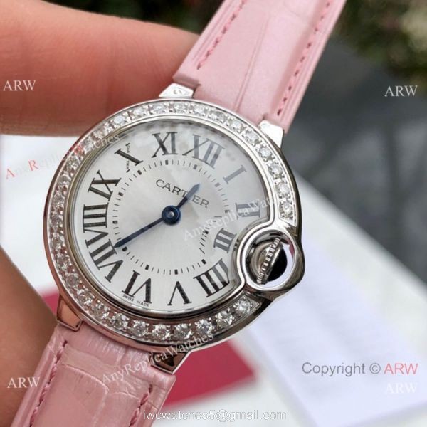 Swiss Copy Cartier Ballon Bleu 30mm Diamond Bezel Watch Swiss Quartz Movement 2