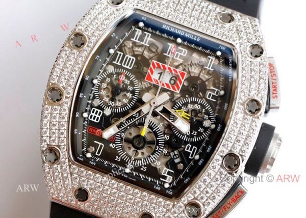 Diamond Richard Mille 011 Watch Automatic Richard Mille Watch Replica AAA Quality 2