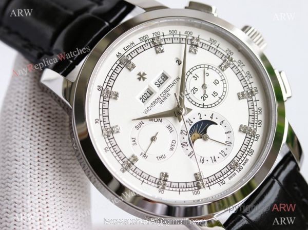 New! TW Factory Vacheron Constantin Geneve Traditionnelle Perpetual Calendar Moon Watch Ss Black Dial 2