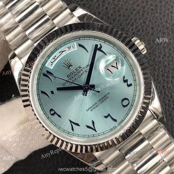 2022 NEW! Swiss Replica Rolex Day Date 40 Middle East Arabic Watch Fluted Bezel 3255 Movement 2