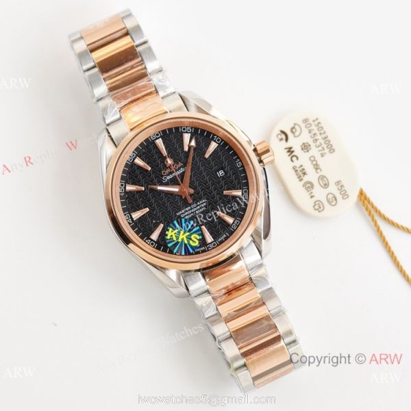Swiss Quality Omega Aqua Terra 150m Citizen 8215 Rose Gold Leather Strap Watches 41.5mm 2