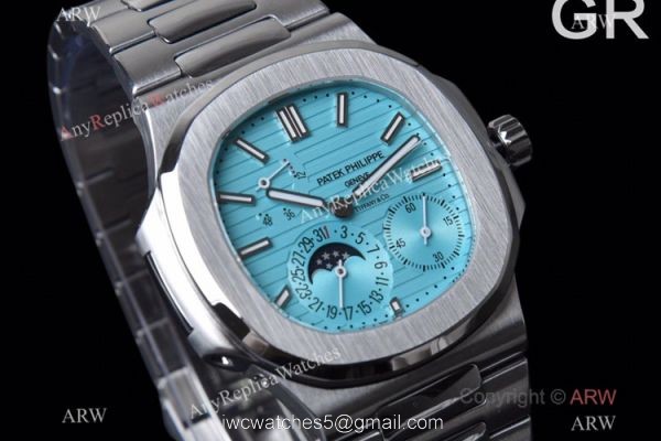 GR Factory Super Clone Patek Philippe Nautilus Moonphase 5712 Watch New Baby Blue Dial 2