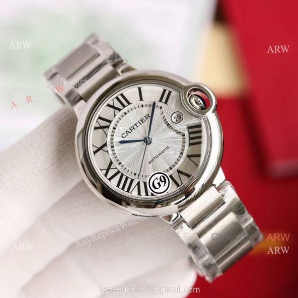 Replica Cartier Balloon Blue 316L SS Strap White Dial G9 Watch For Man Or Lady 2