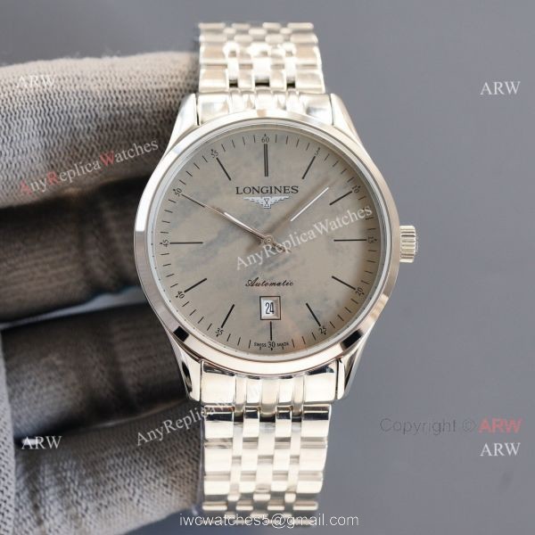 Replica Longines Elegant 316L SS Strap Blue Meteorite Texture Dial Watch 8215 Movement 2