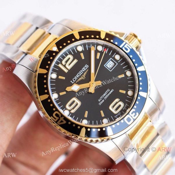 Swiss Replica Longines Hydro conquest TWF 2-Tone Black Dial Watch 2