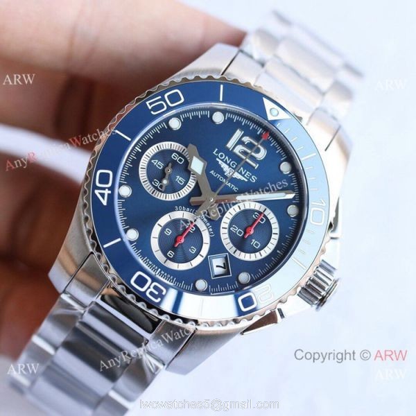 Swiss Replica Longines Hydroconquest 7750 Chronograph TWF Ss Blue Dial Watch 41mm 2