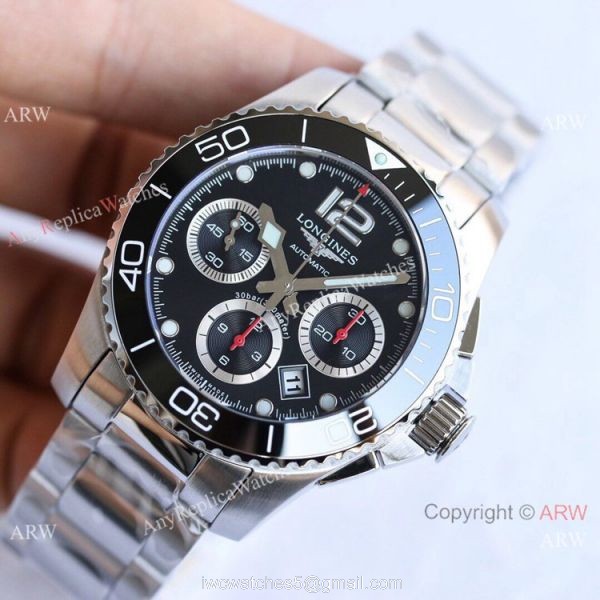 Swiss Replica Longines Hydroconquest 7750 TWF Ss Black Dial Watch 41mm 2