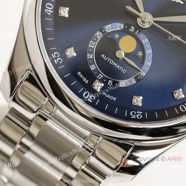 (GF) Swiss Grade Longines Master Moon phase Watch L899.5 Movement Blue Face 2