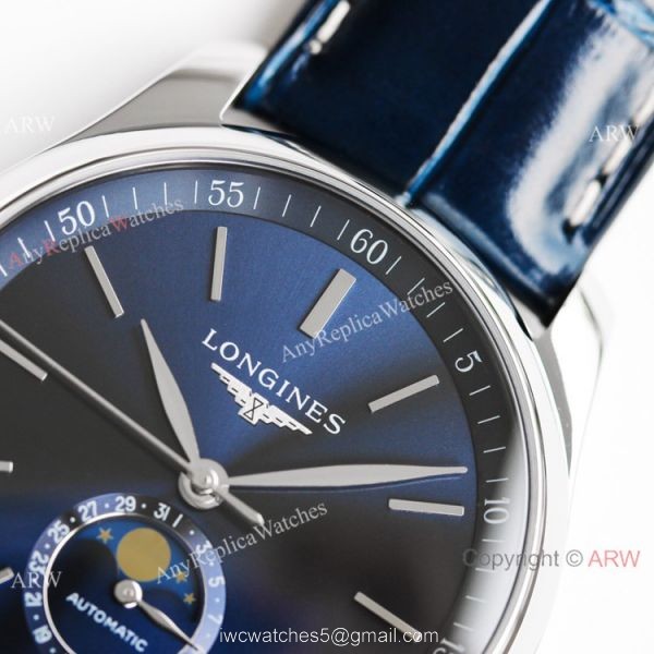 (GF) Swiss Copy Longines Master Moon phase Bucherer Blue dial Watch L899.5 Movement 2