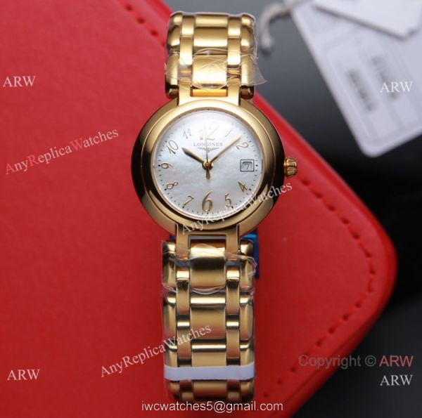 Swiss Quartz Longines PrimaLuna Lady Watch Pink MOP Face Diamond bezel 2
