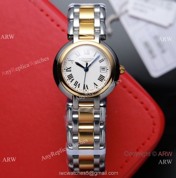 Swiss Quartz Longines PrimaLuna Replica Watches All Gold White Face 2