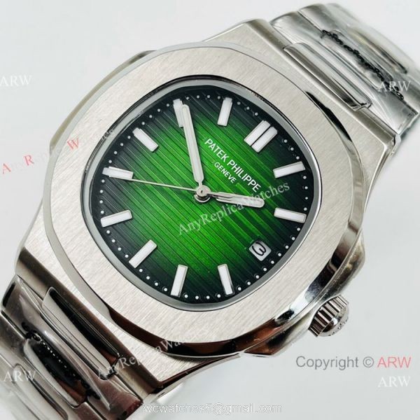 New Copy Patek Philippe Nautilus Olive Green Automatic Watch 42mm 2