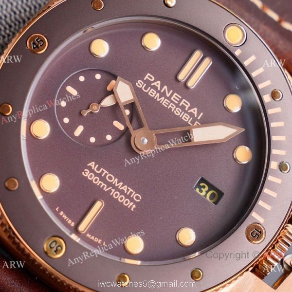 Best Replica Panerai Luminor Submersible PAM 968 Watch Rose Gold 2