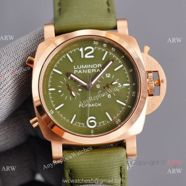 Copy Panerai Luminor Flyback Rose Gold Watch 44mm for Men 2