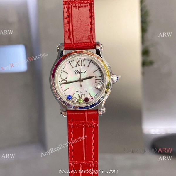 Chopard Happy Sport 30 Watch Rainbow bezel 2-Tone Rose Gold 2