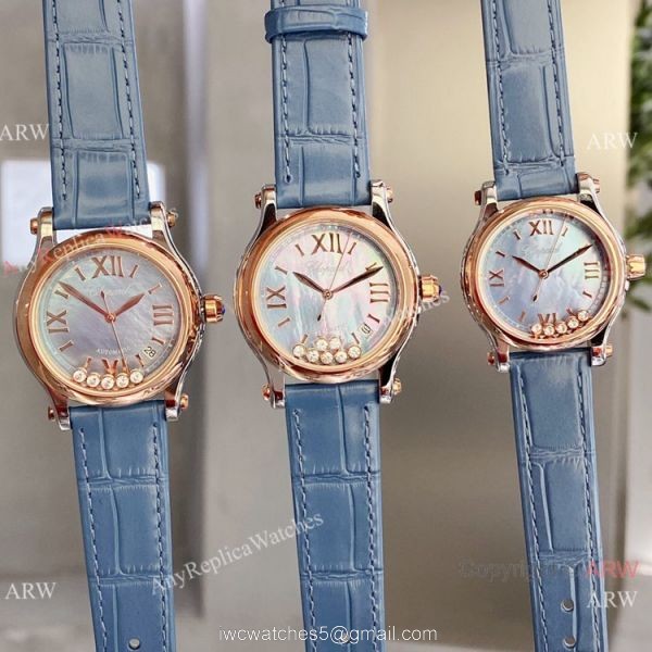 Clone Chopard Happy Diamond Lover Watch Blue Mop Dial 2