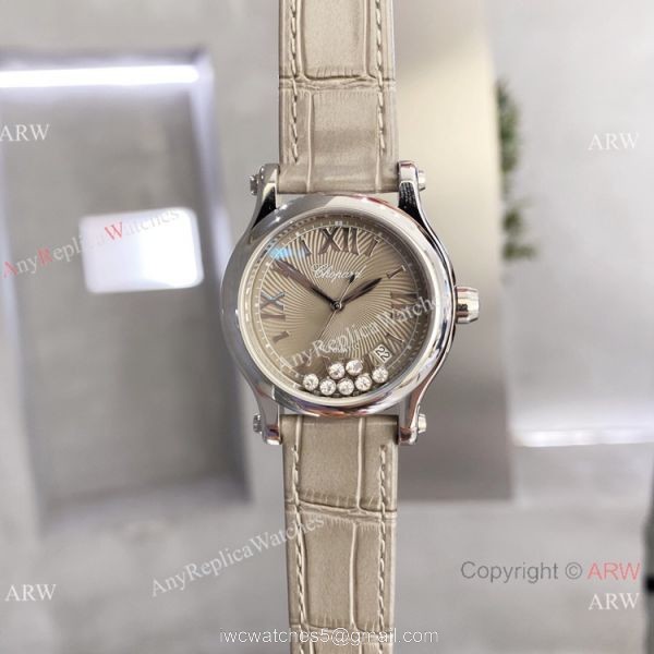 Knockoff Chopard Happy Sport Watch Rhodium Grey Rose Gold quartz 2