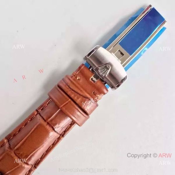 Swiss Coipy Rolex Day Date Oyster Watch Brown Dial Brown Leather Replica 3