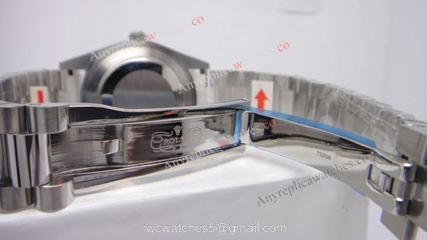 Rolex Daydate II Stainless Steel Silver Arabic Watch 41mm Rolex President Replica 3