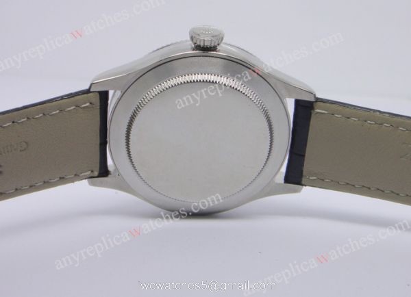 Rolex Cellini Time Watch New Models White Face Black Leather Band Swiss Replica 3