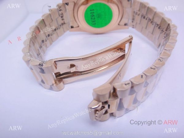 Rose Gold Diamond Bezel Rolex Replica Datejust Watch 36mm 3