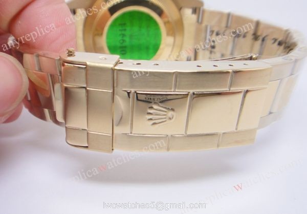 Classic Model Replica Rolex Submariner Blue bezel Yellow Gold Watch 3