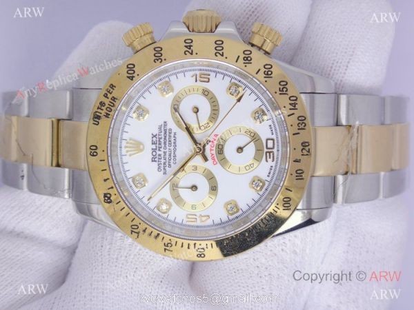 High Quality Daytona 2-Tone White Face Diamond Watch 3