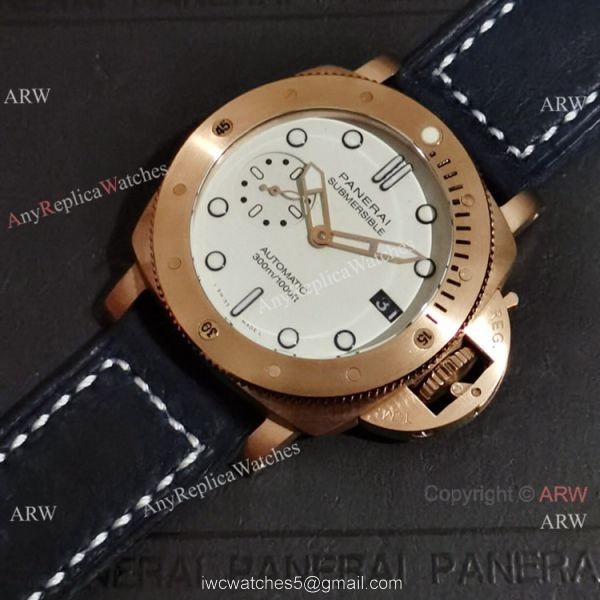 Clone Panerai Submersible Bianco 42mm Watch Rose Gold Pam01223 3