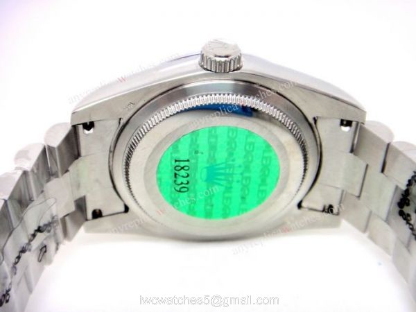 Rolex Day-Date Polished Stainless Steel Case Silver Dial Mens Watch 3