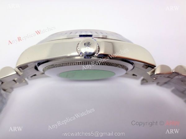 Rolex Day-Date Polished Stainless Steel White Dial Mens Replica Watch 3