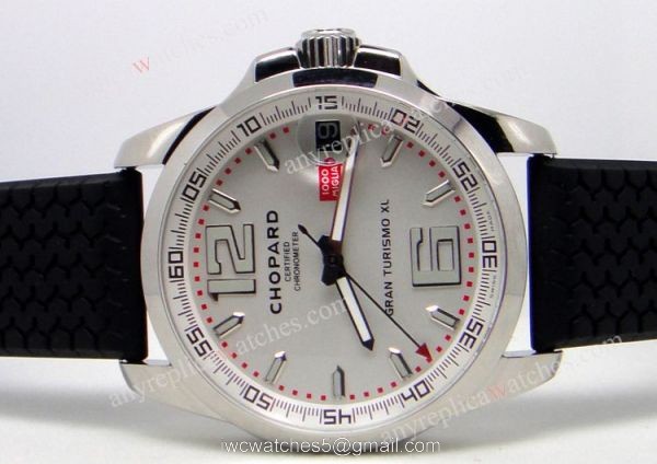 Replica Chopard Gran turismo Watch XL Gray Dial w/rubber band 3