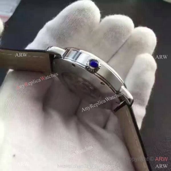 Copy Swiss Cartier Louis Moon Phase Watch SS Smooth Bezel 3