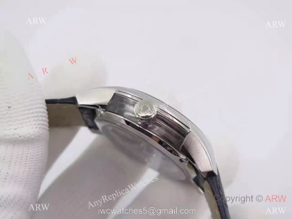 Swiss Grade Omega De Ville Fake Watch SS Blue Leather 8500 Movement 3