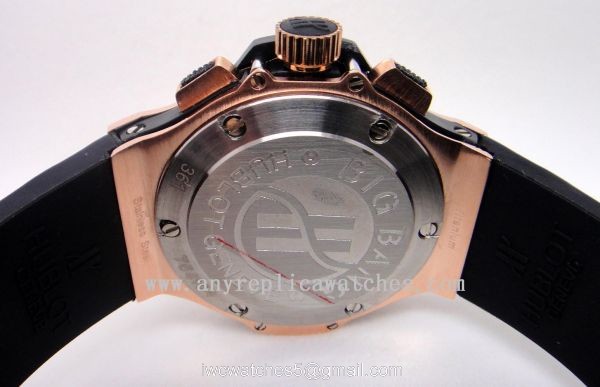 Hublot Big Bang Rose Gold Black Diamonds Black Rubber Band 3