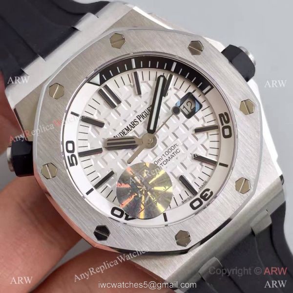 Swiss Audemars Piguet Royal Oak Offshore 3120 SS White Dial Watch Copy 3