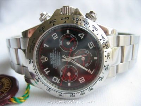 Rolex Daytona Silver w/black Subdial Replica Watch 3