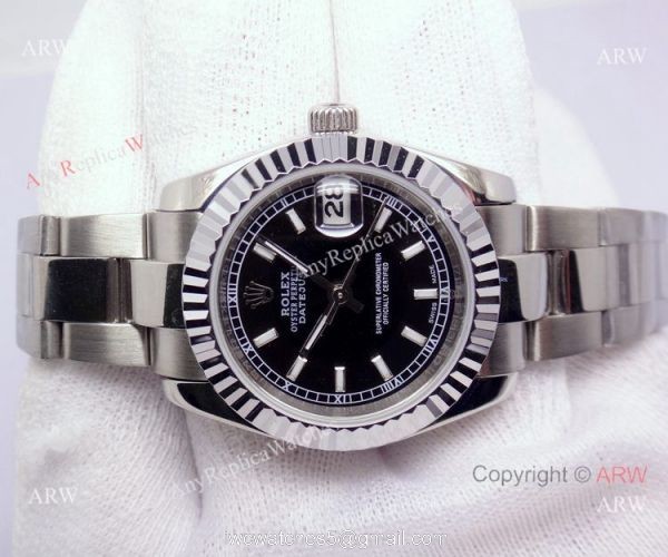 Copy Rolex Datejust President Watch Band With Black Face Midsize Watch 31mm 3