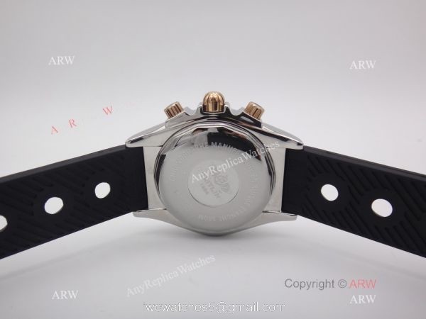 Breitling Chronomat B01 44mm Rose Gold Chronograph Black Rubber Band 3