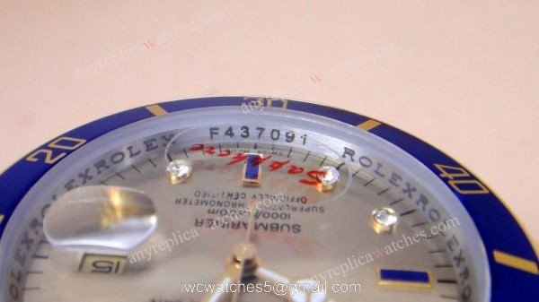 Classic Model Rolex 2-Tone Silver Diamond Face w/Blue Bezel Mens Watch 3