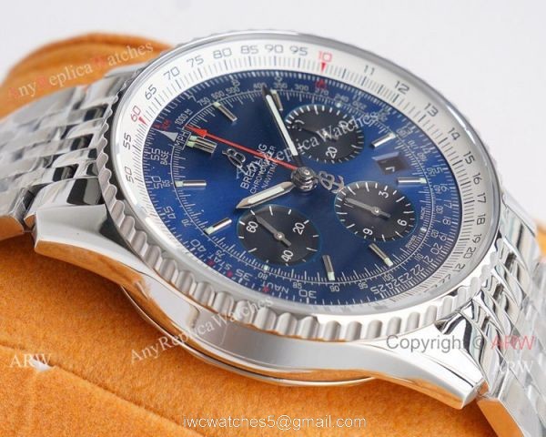 Super Clone Breitling Navitimer 01 Valjoux 7750 Watch Stainless Steel Blue Dial 3