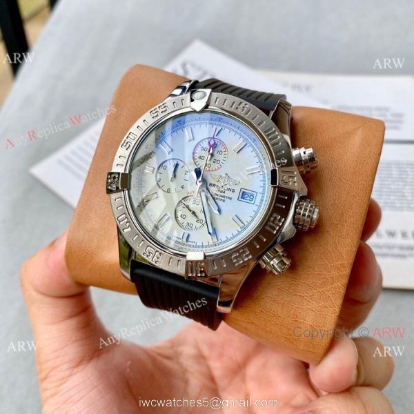 Best Copy Breitling Super Avenger II Watch White Dial Leather Band 3