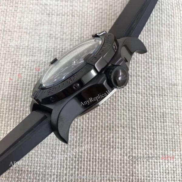 Fake Breitling Colt Skyracer Black Steel Case Automatic Movement Black Rubber Strap Watch 3