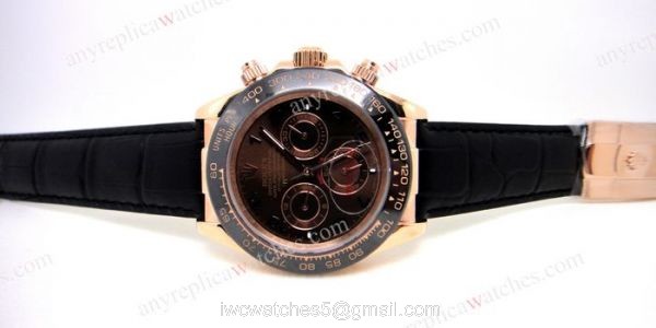 Replica Rolex Daytona Watch Rose Gold Case / Chocolate Dial / Black Ceramic Bezel 3